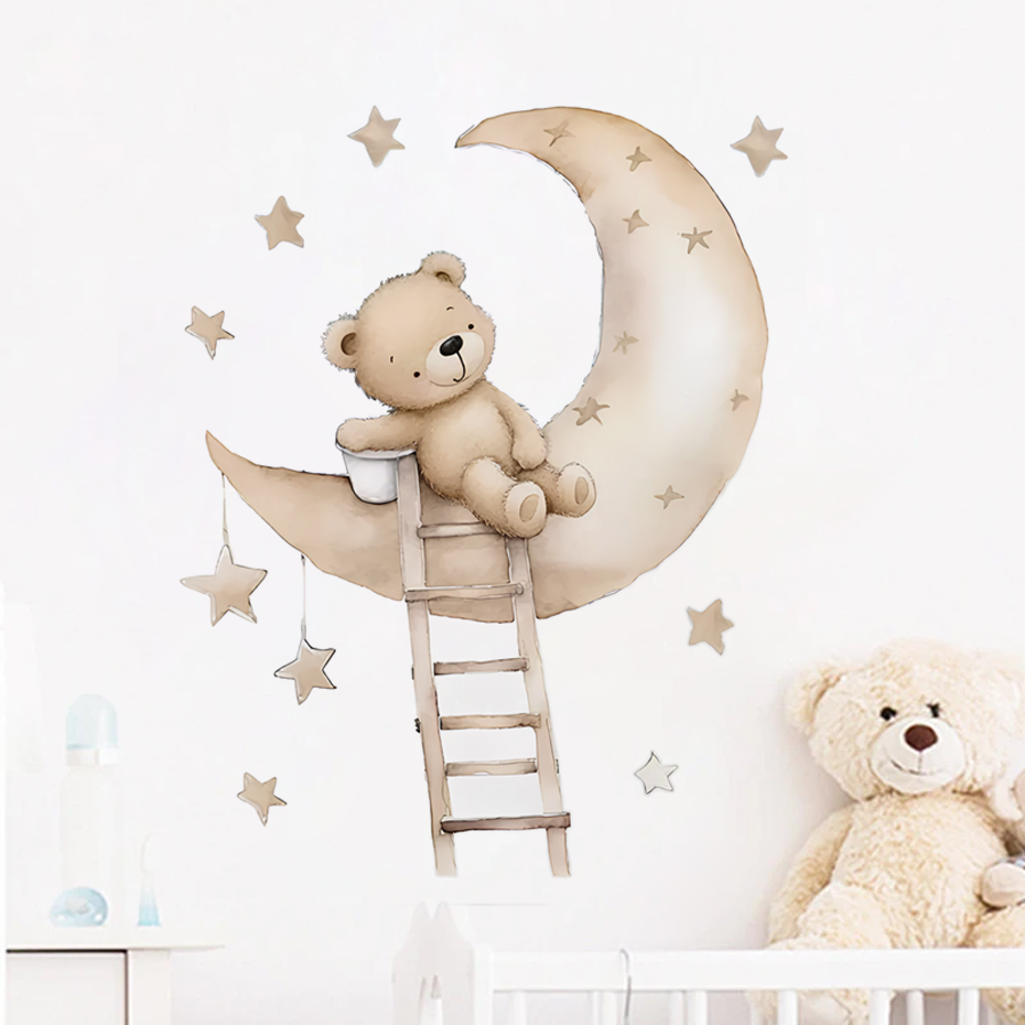 Baby Nursery Decor Girl - Наклейки на стену с милым медведем,