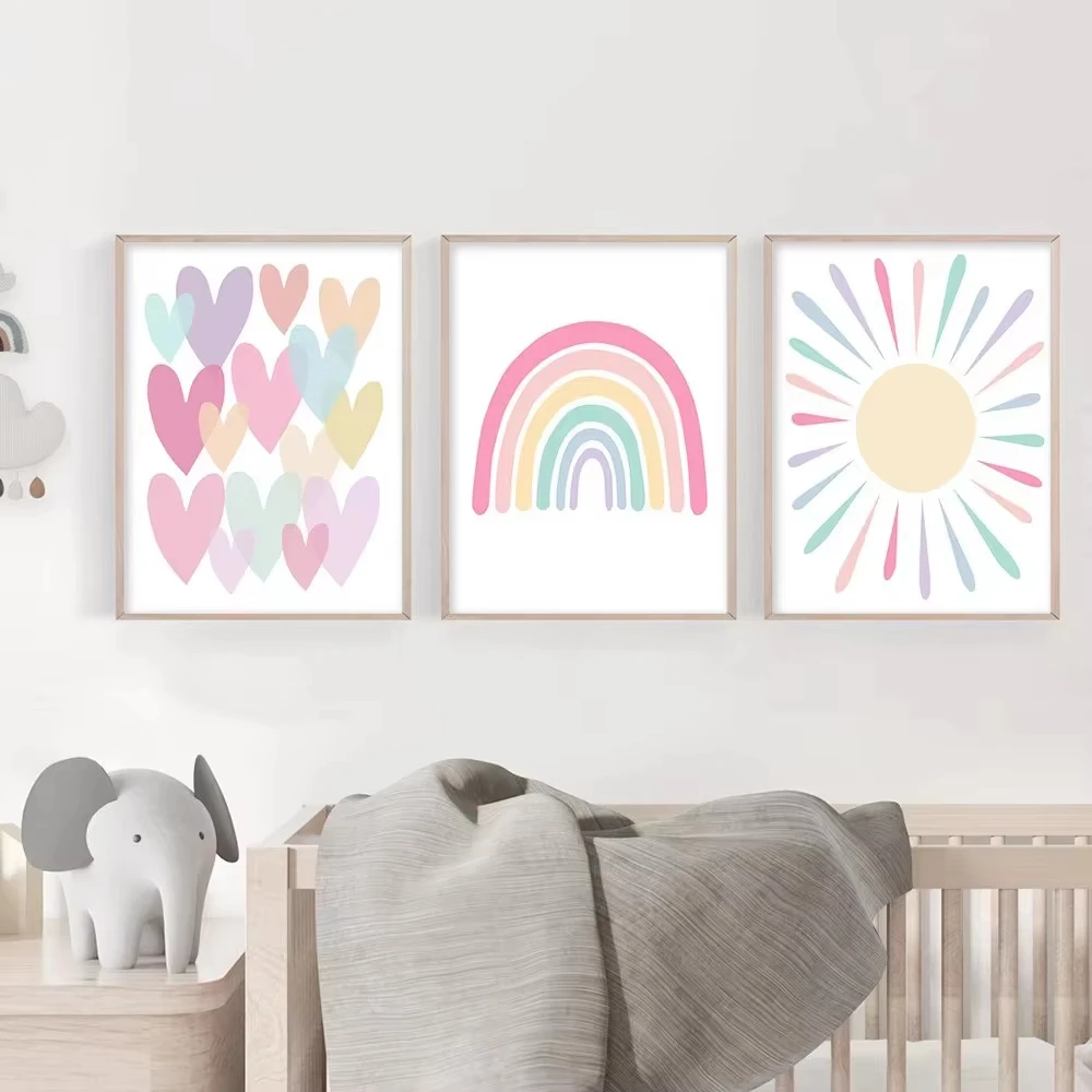 Baby Nursery Frames - (Без рамки) Постер с мультяшным сердцем,