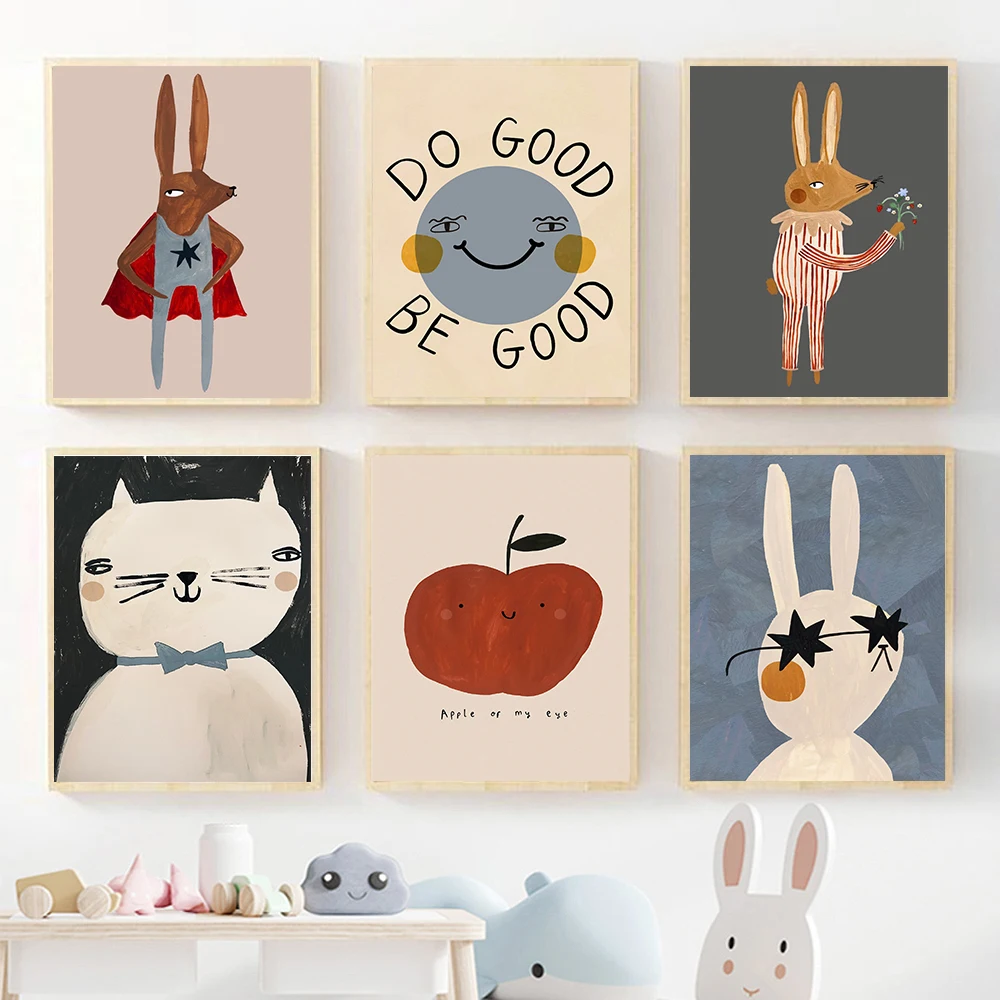Baby Nursery Frames - (Без рамы) Забавные мультяшные изображения кроликов