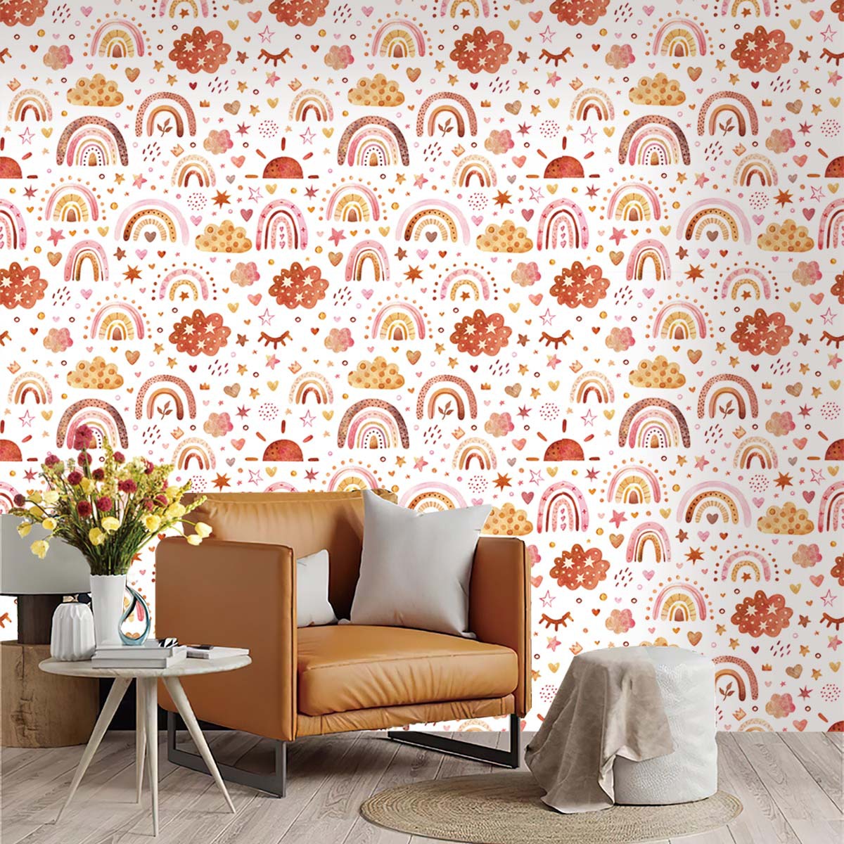 Радужные обои, отслаивающиеся  – обзор и цена Baby Nursery Peel And Stick Wallpaper