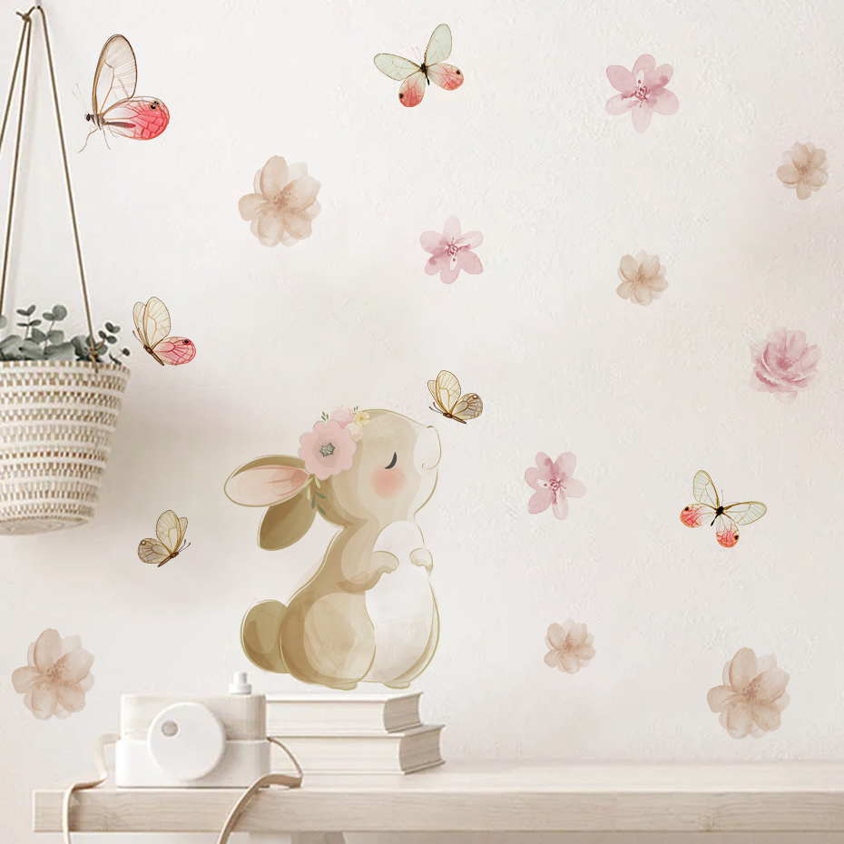 Мультфильм кролик цветы бабочк – обзор и цена Baby Nursery Decor Girl