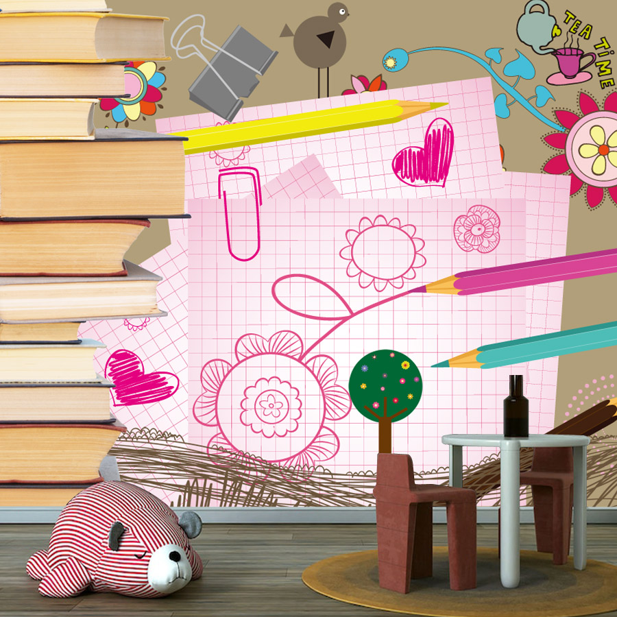 Мультяшные книги, рисунок, лег – обзор и цена Baby Nursery Peel And Stick Wallpaper