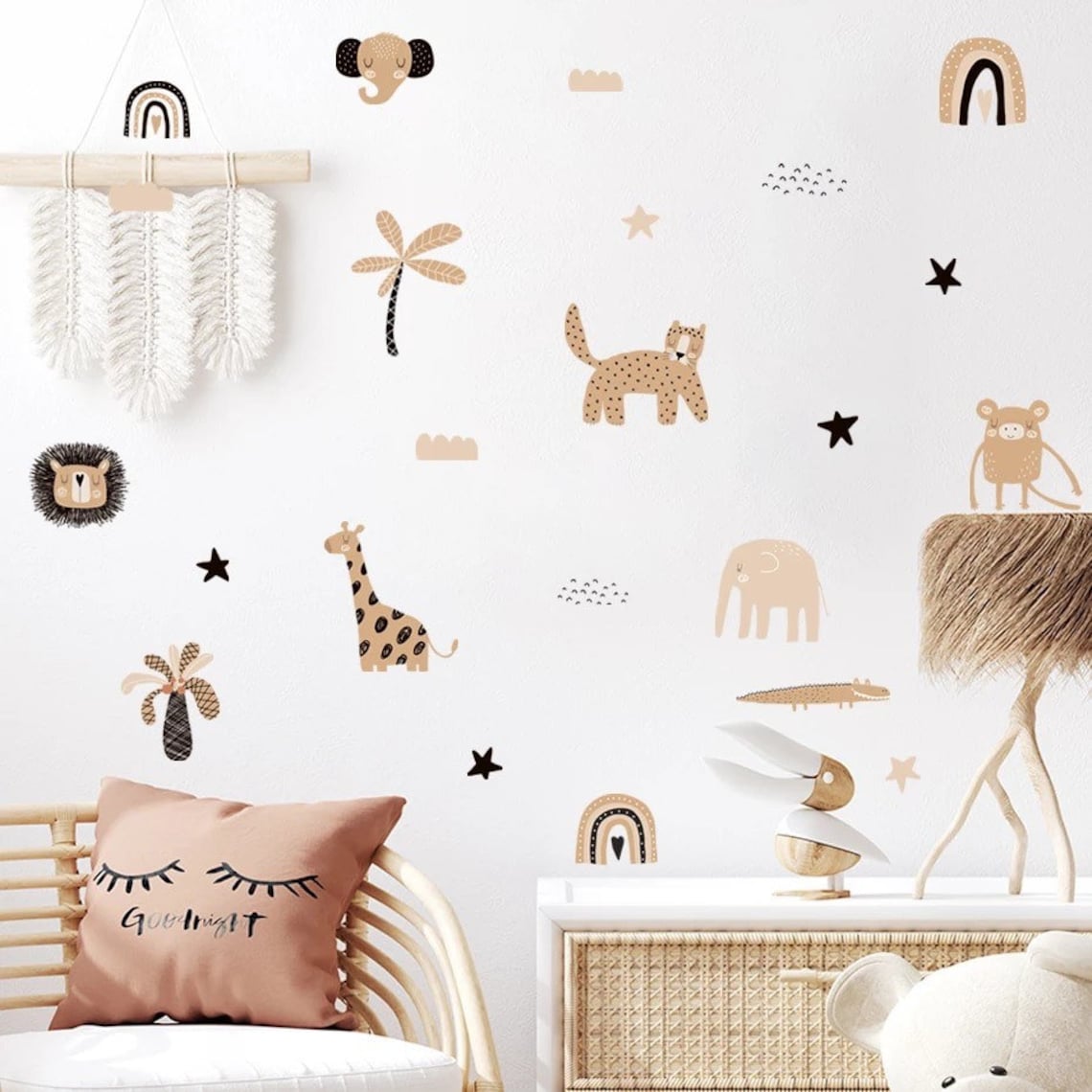 Наклейки на стену в стиле бохо – обзор и цена Baby Nursery Decor Girl